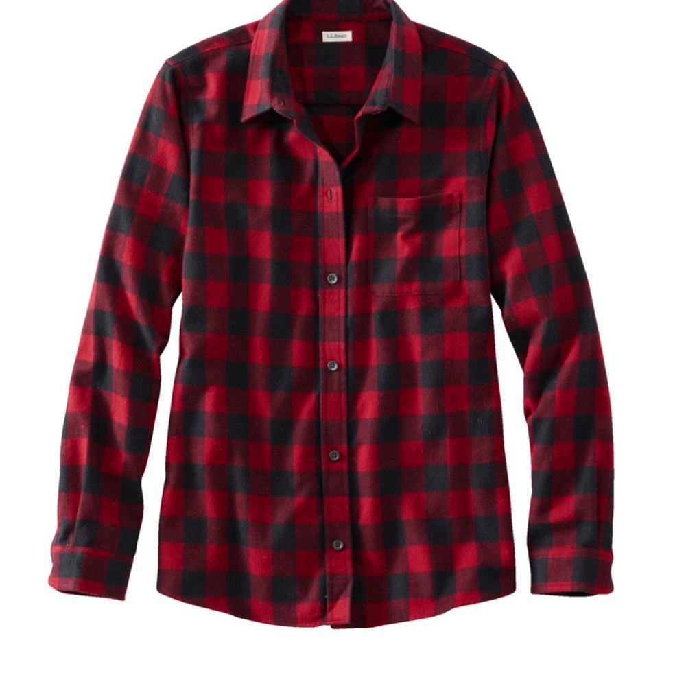 LL Bean relaxes fit plaid flannel size M